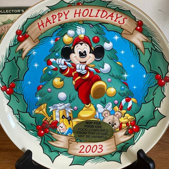 2003 Disney Christmas Collector’s Plate | Disney Parks | Mickey Mouse Club 1955 - Picture 3 of 4
